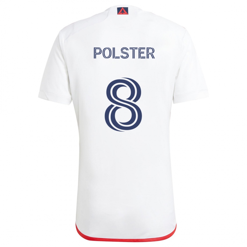 Homem Camisola Matt Polster #8 Branco Vermelho Alternativa 2024/25 Camisa