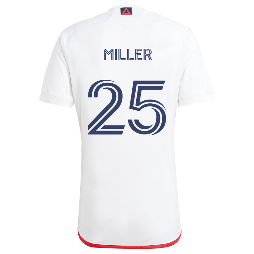 Homem Camisola Peyton Miller #25 Branco Vermelho Alternativa 2024/25 Camisa