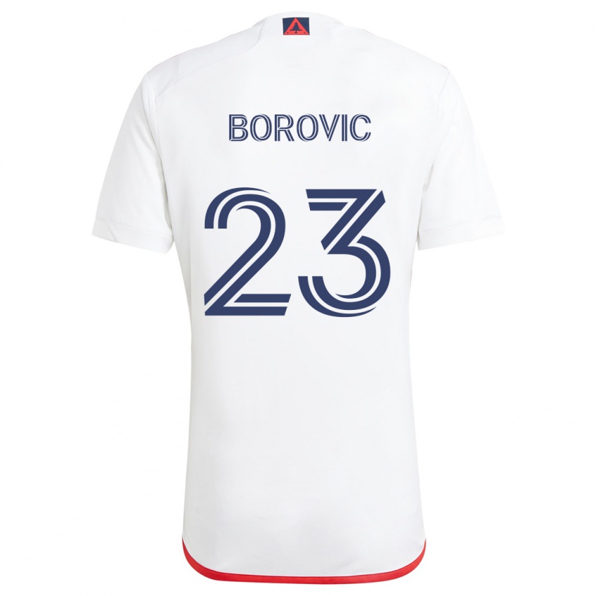 Homem Camisola Luka Borovic #23 Branco Vermelho Alternativa 2024/25 Camisa