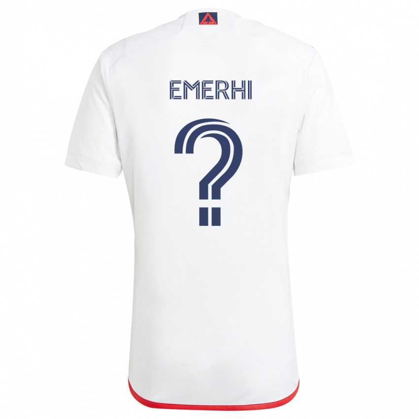 Homem Camisola Grant Emerhi #0 Branco Vermelho Alternativa 2024/25 Camisa