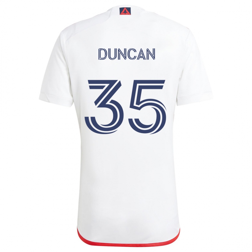 Homem Camisola Nakye Greenidge-Duncan #35 Branco Vermelho Alternativa 2024/25 Camisa