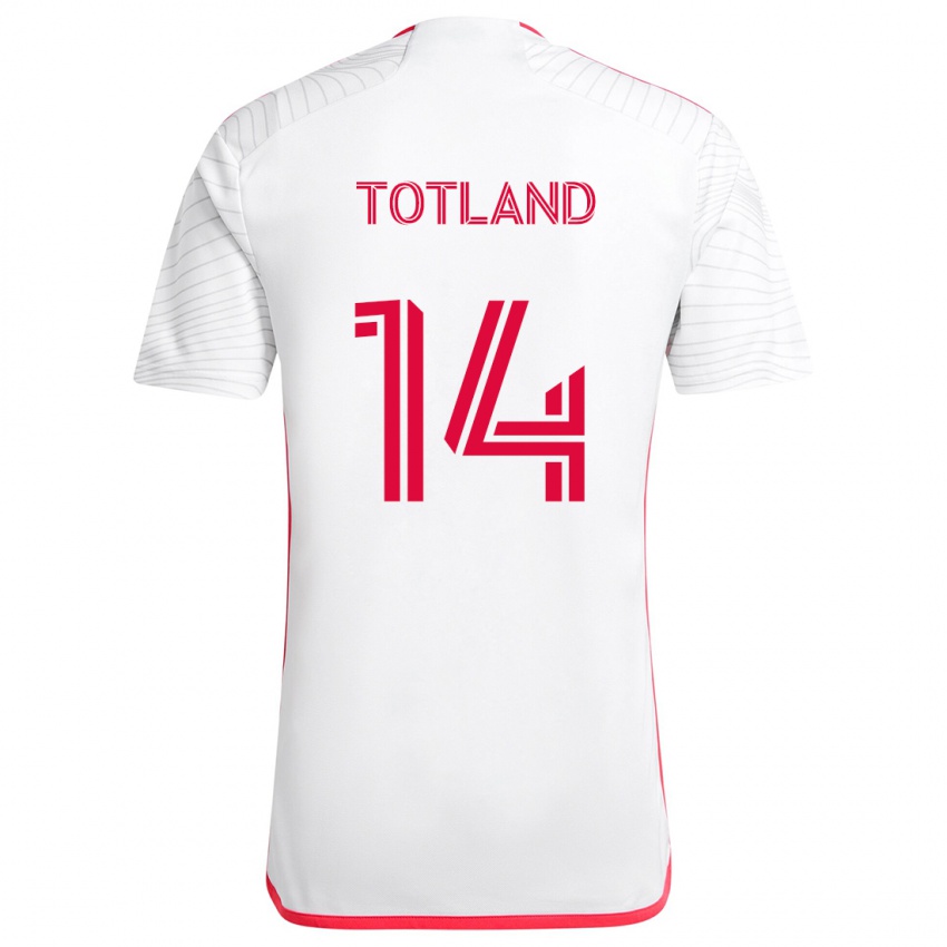 Homem Camisola Tomas Totland #14 Branco Vermelho Alternativa 2024/25 Camisa