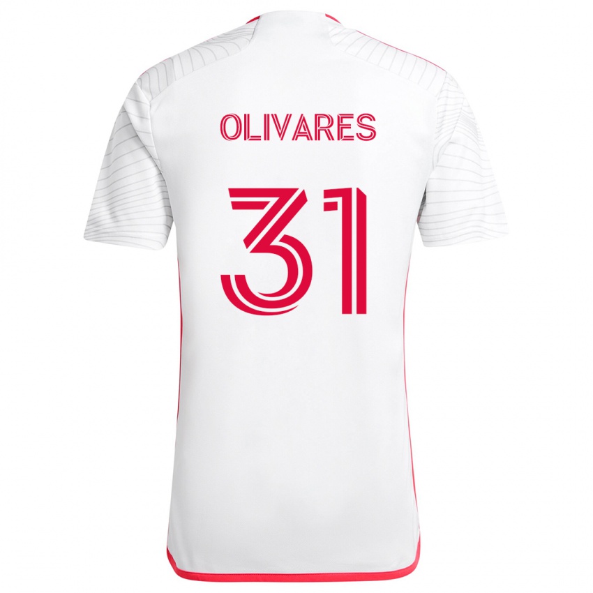 Homem Camisola Christian Olivares #31 Branco Vermelho Alternativa 2024/25 Camisa