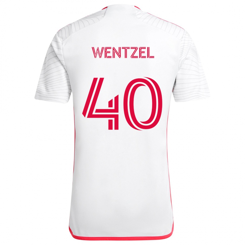 Homem Camisola Michael Wentzel #40 Branco Vermelho Alternativa 2024/25 Camisa