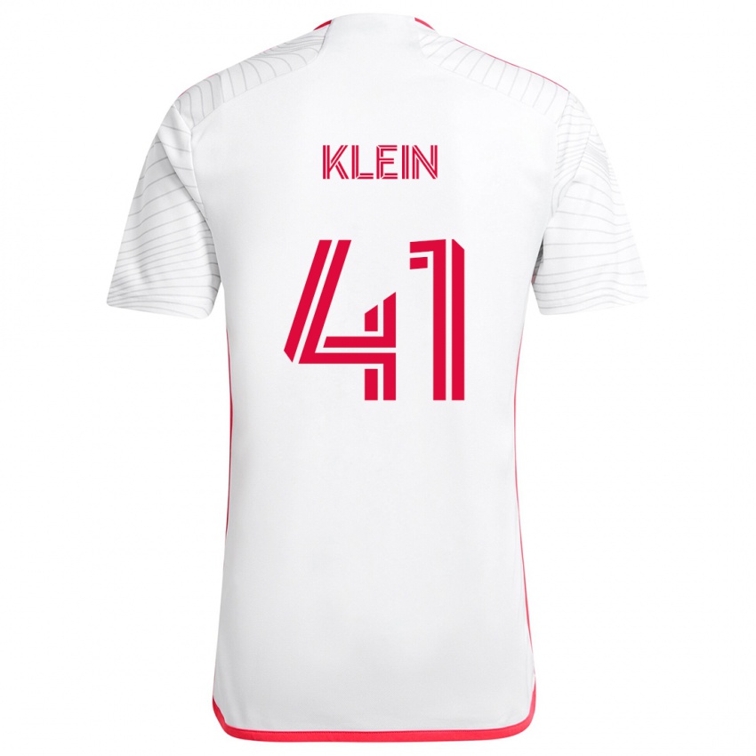 Homem Camisola Johnny Klein #41 Branco Vermelho Alternativa 2024/25 Camisa