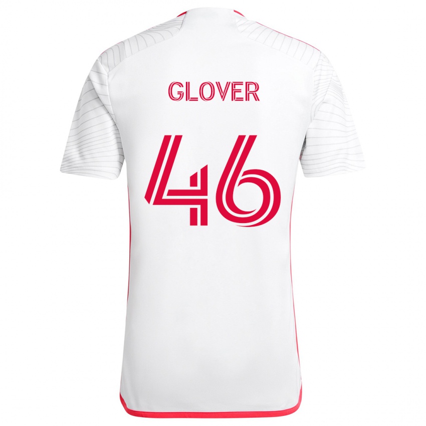 Homem Camisola Caden Glover #46 Branco Vermelho Alternativa 2024/25 Camisa