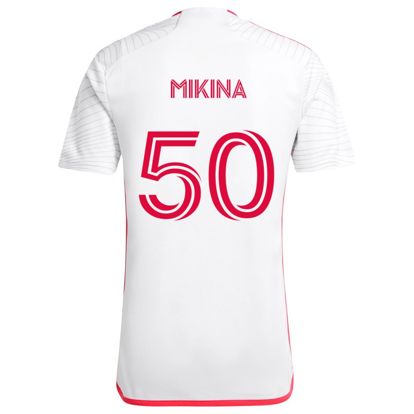 Homem Camisola Gabriel Mikina #50 Branco Vermelho Alternativa 2024/25 Camisa