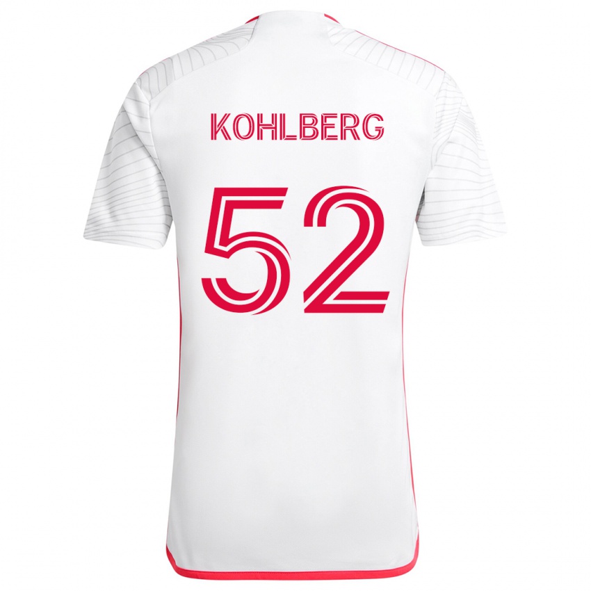 Homem Camisola Andrew Kohlberg #52 Branco Vermelho Alternativa 2024/25 Camisa