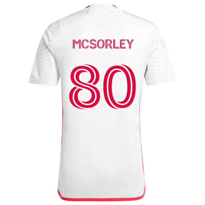 Homem Camisola Brendan Mcsorley #80 Branco Vermelho Alternativa 2024/25 Camisa