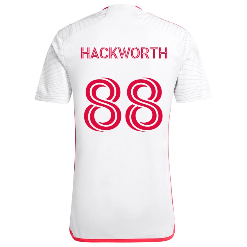 Homem Camisola Larsen Hackworth #88 Branco Vermelho Alternativa 2024/25 Camisa