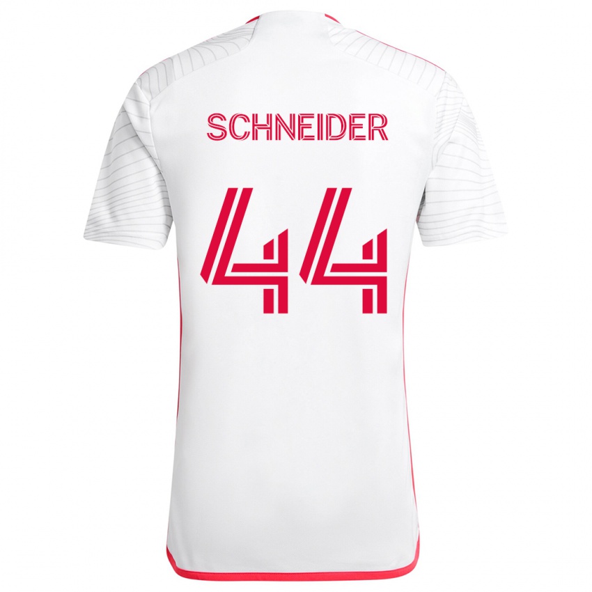 Homem Camisola Max Schneider #44 Branco Vermelho Alternativa 2024/25 Camisa