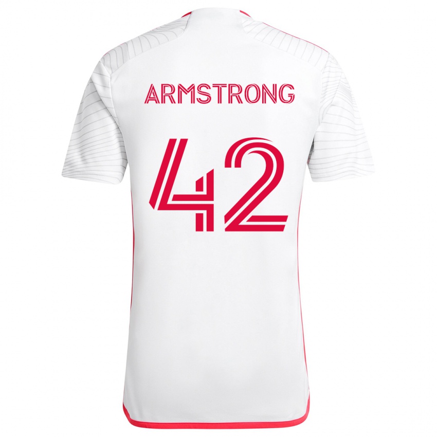 Homem Camisola Ezra Armstrong #42 Branco Vermelho Alternativa 2024/25 Camisa