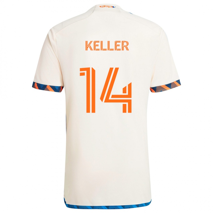 Homem Camisola Kipp Keller #14 Laranja Branco Alternativa 2024/25 Camisa