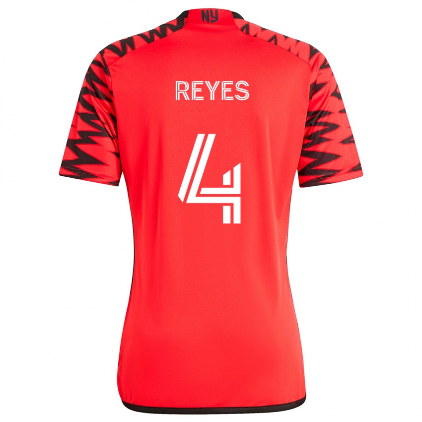 Homem Camisola Andrés Reyes #4 Vermelho Preto Branco Alternativa 2024/25 Camisa