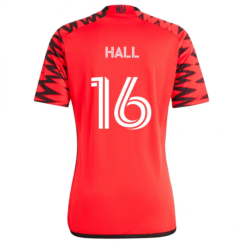 Homem Camisola Julian Hall #16 Vermelho Preto Branco Alternativa 2024/25 Camisa