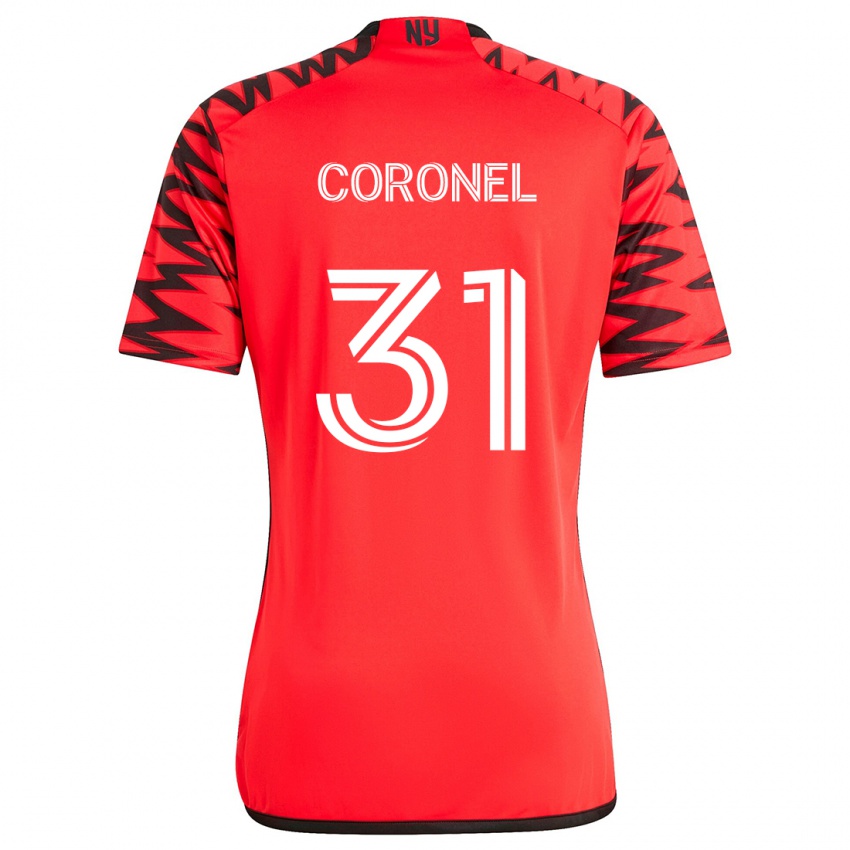 Homem Camisola Carlos Coronel #31 Vermelho Preto Branco Alternativa 2024/25 Camisa