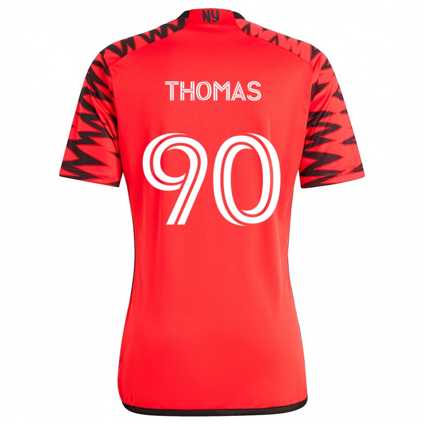 Homem Camisola Oladayo Thomas #90 Vermelho Preto Branco Alternativa 2024/25 Camisa