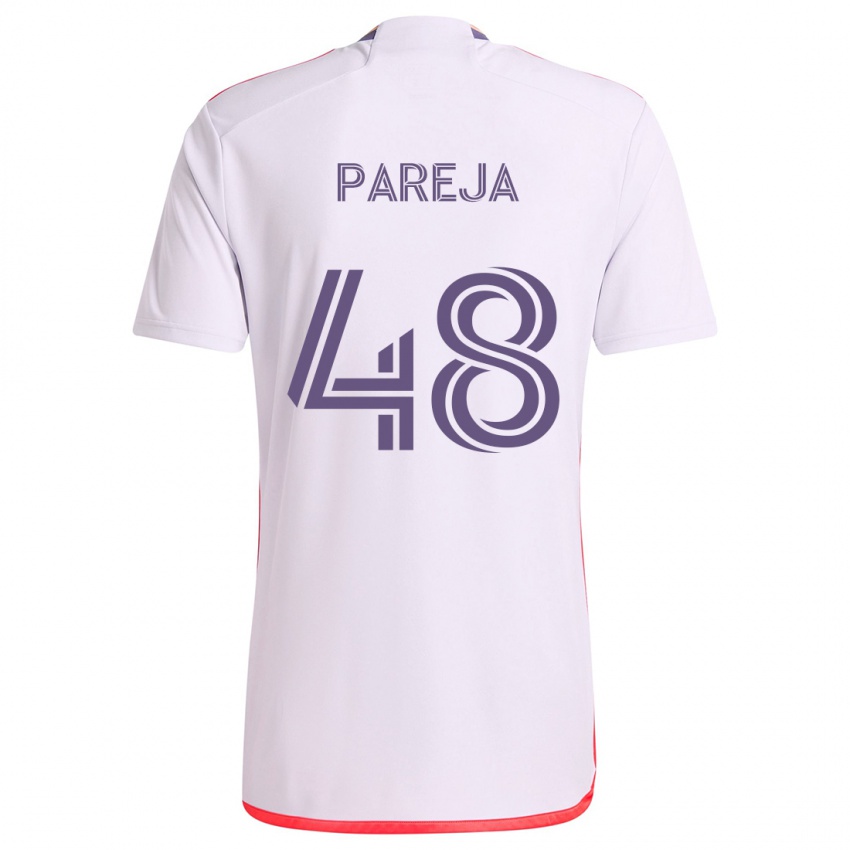 Homem Camisola Diego Pareja #48 Branco Vermelho Roxo Alternativa 2024/25 Camisa