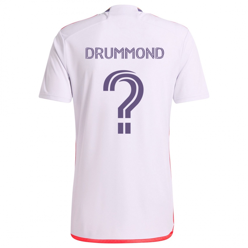 Homem Camisola Owen Drummond #0 Branco Vermelho Roxo Alternativa 2024/25 Camisa