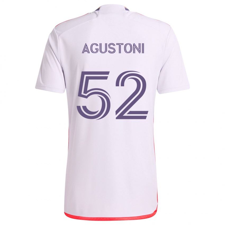 Homem Camisola Gonzalo Agustoni #52 Branco Vermelho Roxo Alternativa 2024/25 Camisa