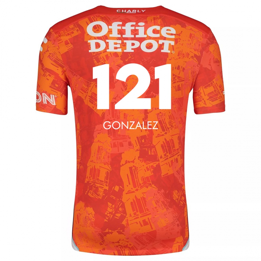 Homem Camisola Cristian González #121 Laranja Branco Alternativa 2024/25 Camisa