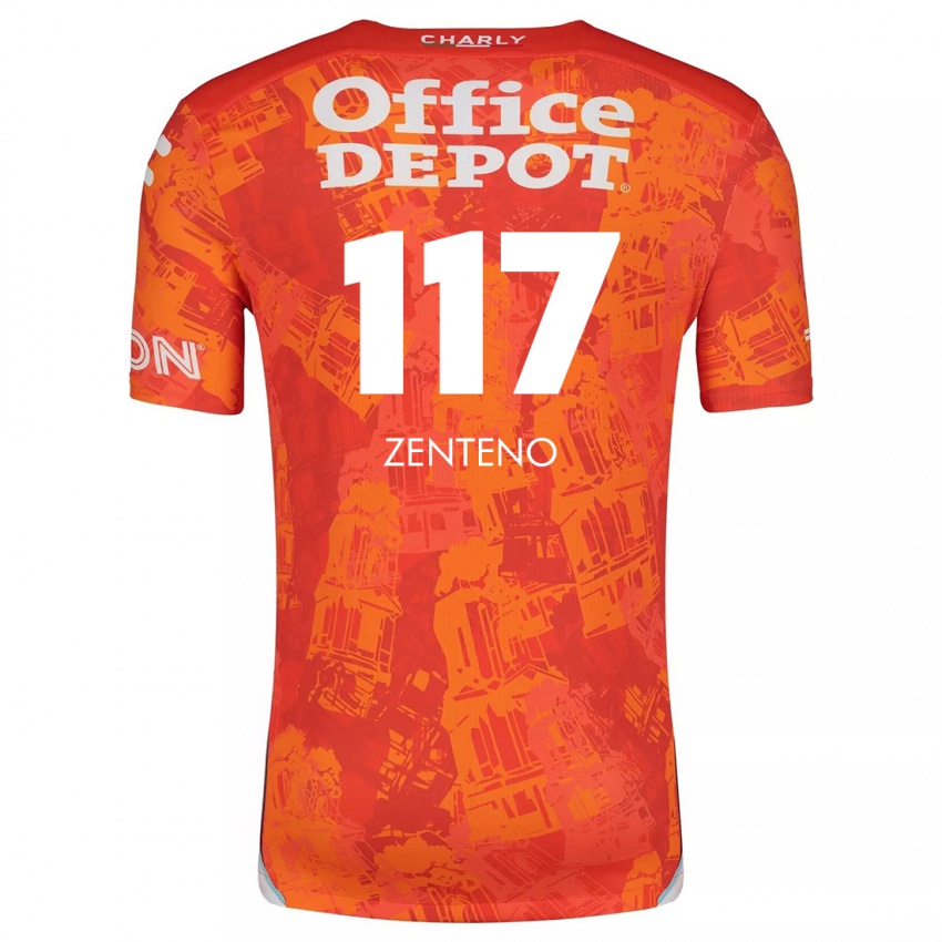 Homem Camisola Gustavo Zenteno #117 Laranja Branco Alternativa 2024/25 Camisa