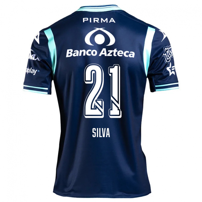 Homem Camisola Gastón Silva #21 Azul-Marinho Alternativa 2024/25 Camisa