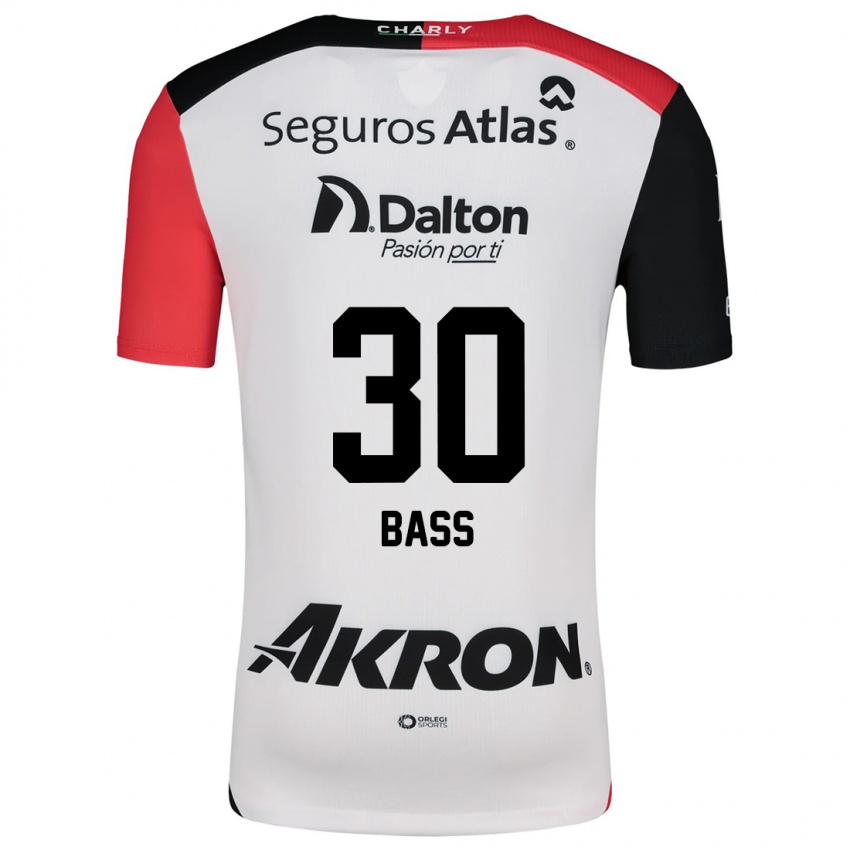 Homem Camisola Abraham Bass #30 Branco Vermelho Preto Alternativa 2024/25 Camisa