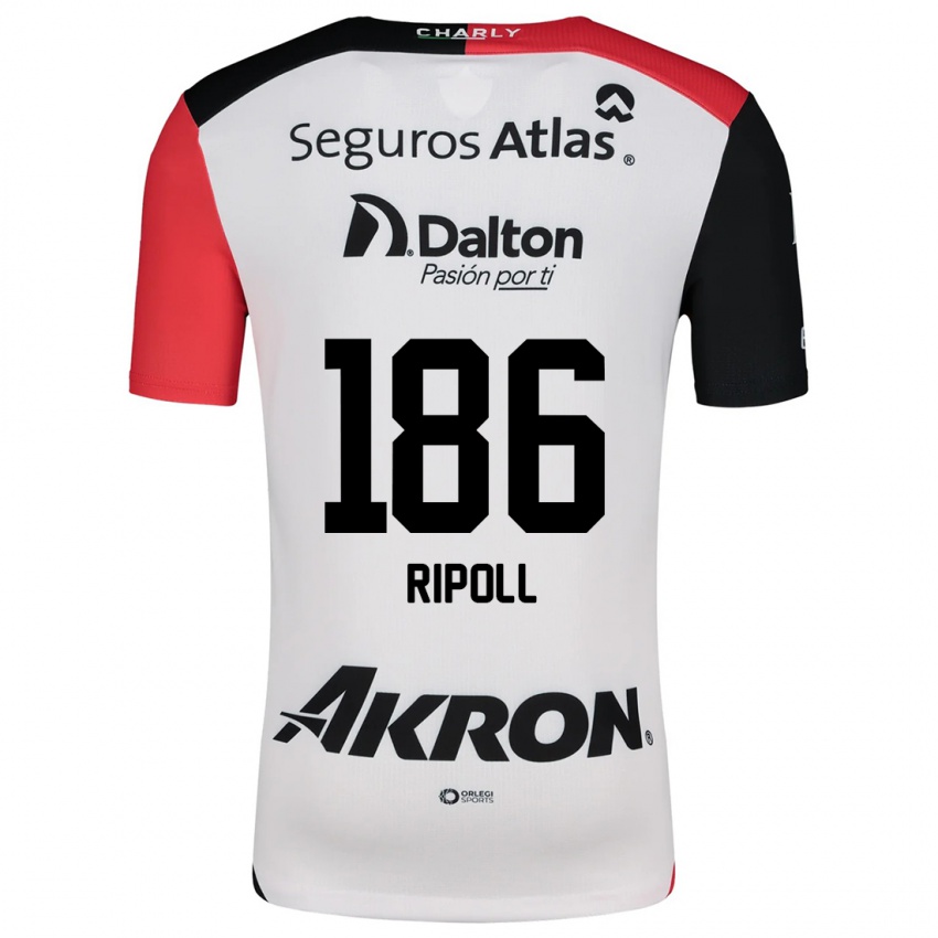 Homem Camisola Alonso Ripoll #186 Branco Vermelho Preto Alternativa 2024/25 Camisa