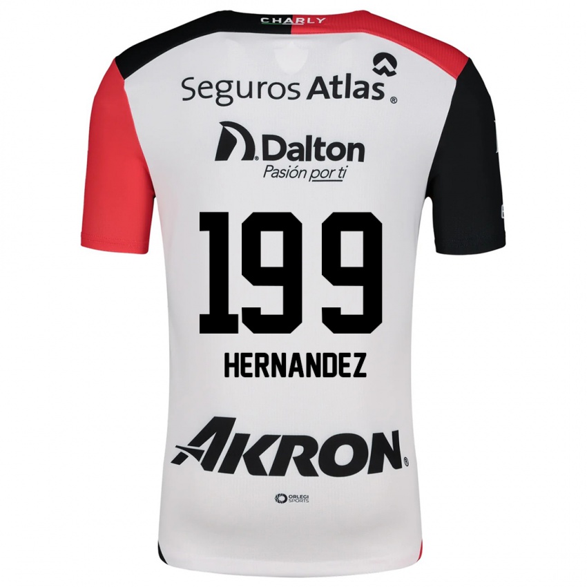 Homem Camisola Sergio Hernández #199 Branco Vermelho Preto Alternativa 2024/25 Camisa