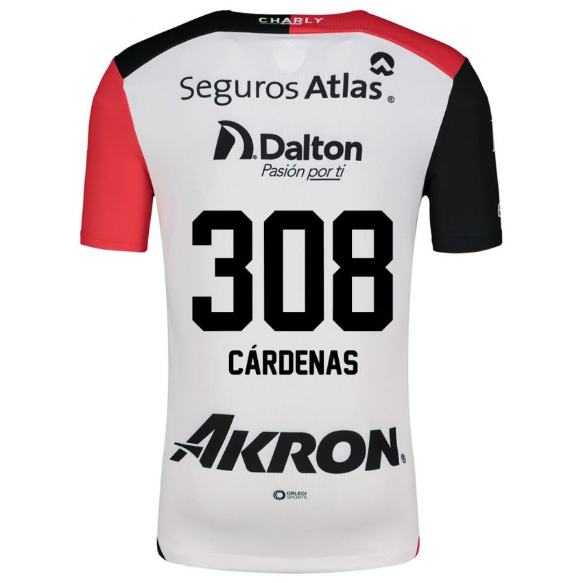 Homem Camisola Rodrigo Cárdenas #308 Branco Vermelho Preto Alternativa 2024/25 Camisa