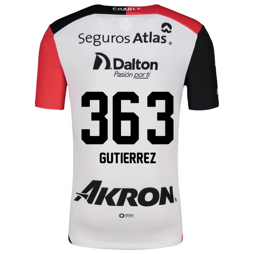 Homem Camisola Orlando Gutiérrez #363 Branco Vermelho Preto Alternativa 2024/25 Camisa