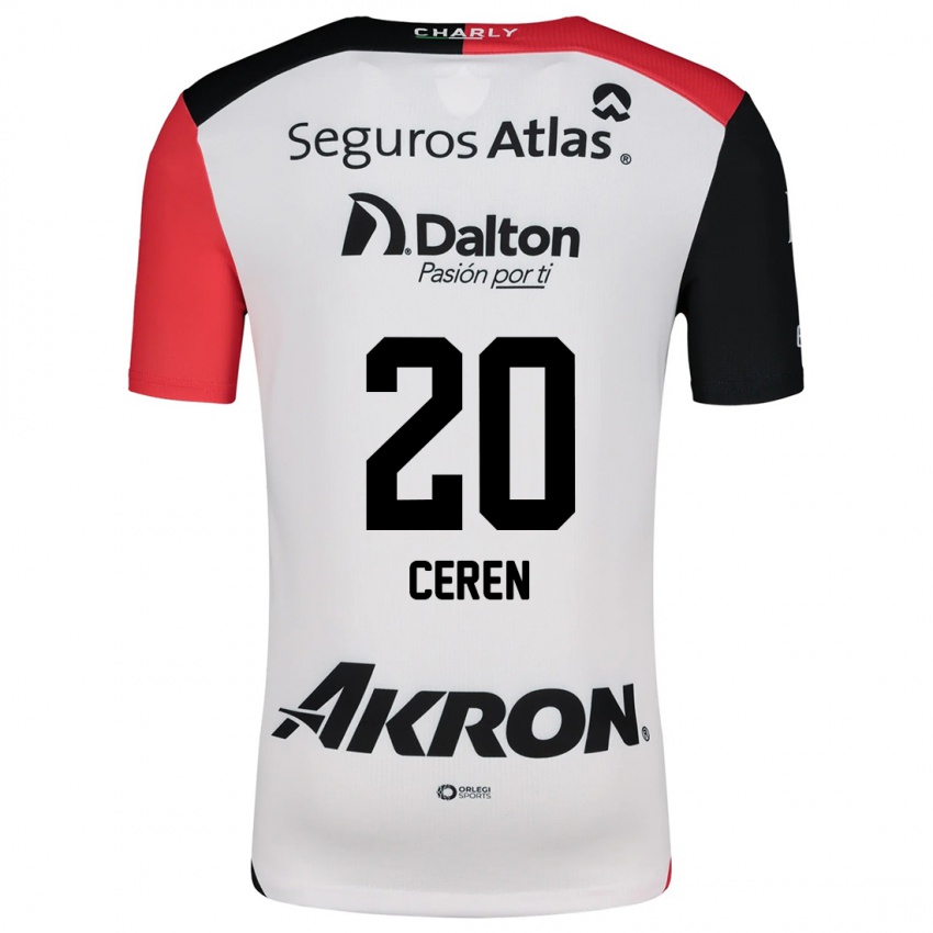 Homem Camisola Brenda Cerén #20 Branco Vermelho Preto Alternativa 2024/25 Camisa