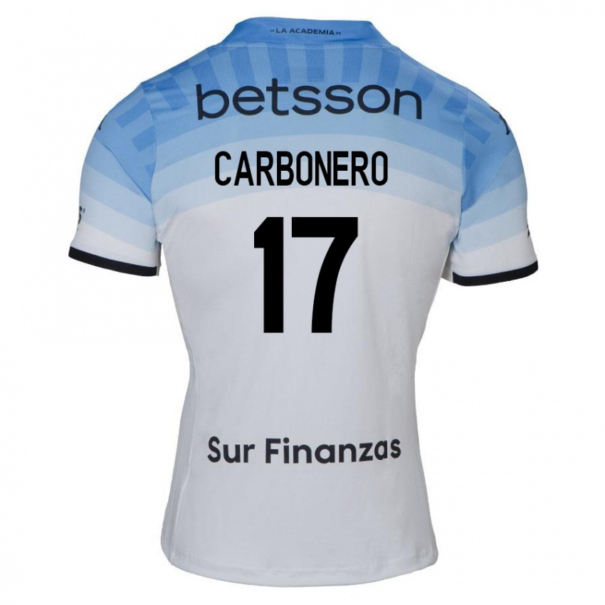 Homem Camisola Johan Carbonero #17 Branco Azul Preto Alternativa 2024/25 Camisa