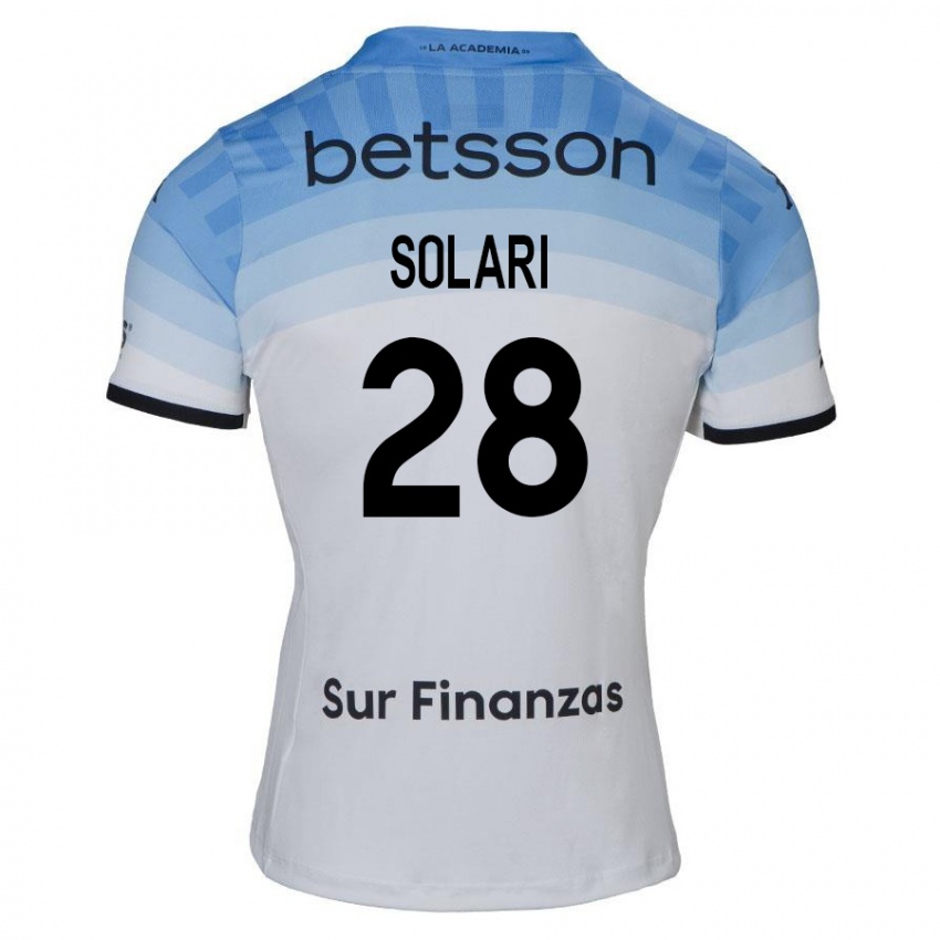 Homem Camisola Santiago Solari #28 Branco Azul Preto Alternativa 2024/25 Camisa