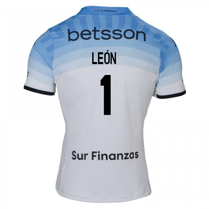 Homem Camisola Roberto Leon #1 Branco Azul Preto Alternativa 2024/25 Camisa