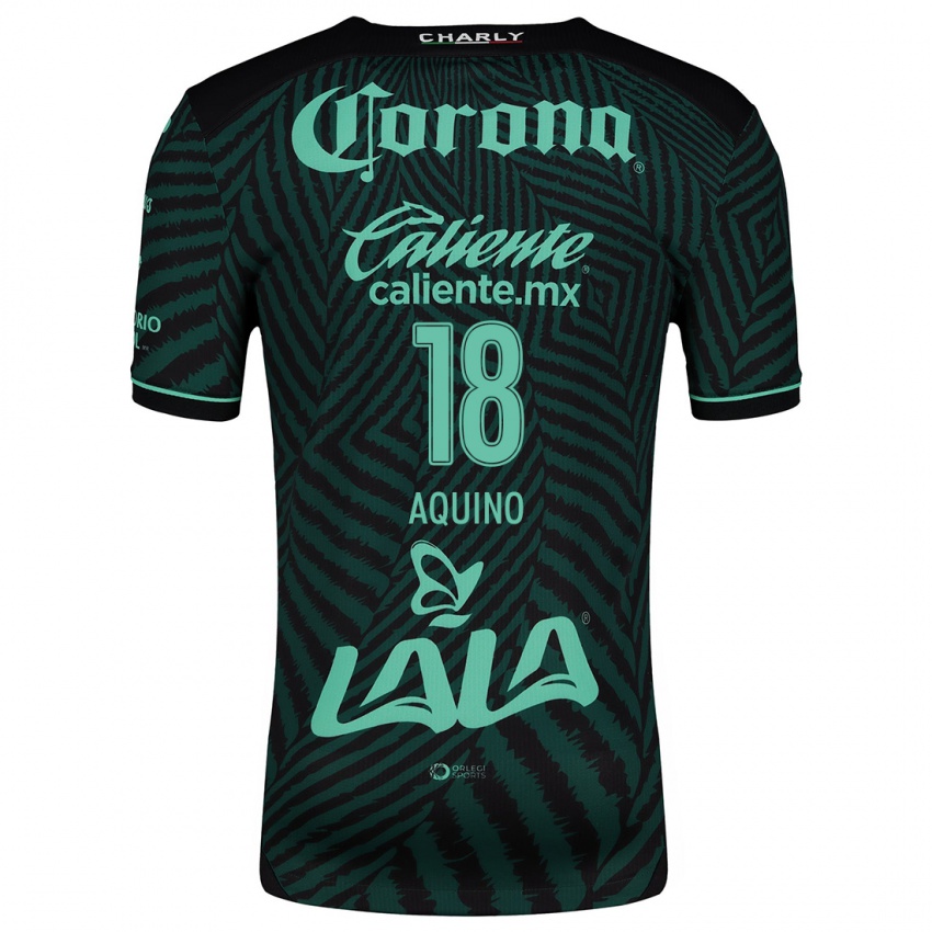 Homem Camisola Pedro Aquino #18 Preto Verde Alternativa 2024/25 Camisa