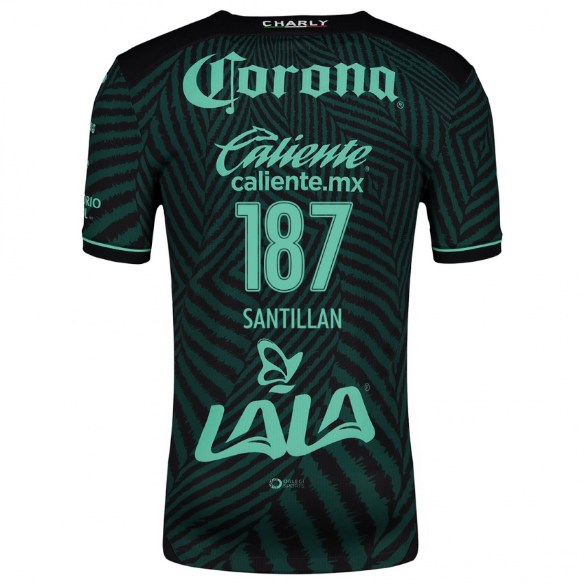 Homem Camisola Emilio Santillán #187 Preto Verde Alternativa 2024/25 Camisa