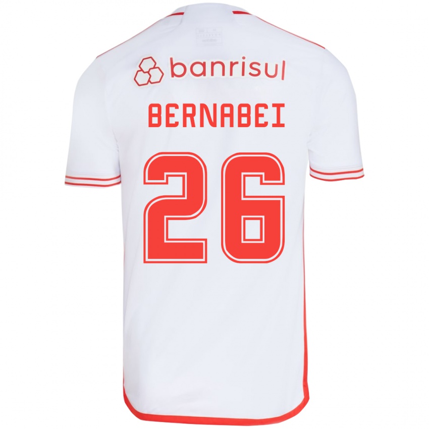 Homem Camisola Alexandro Bernabéi #26 Branco Vermelho Alternativa 2024/25 Camisa