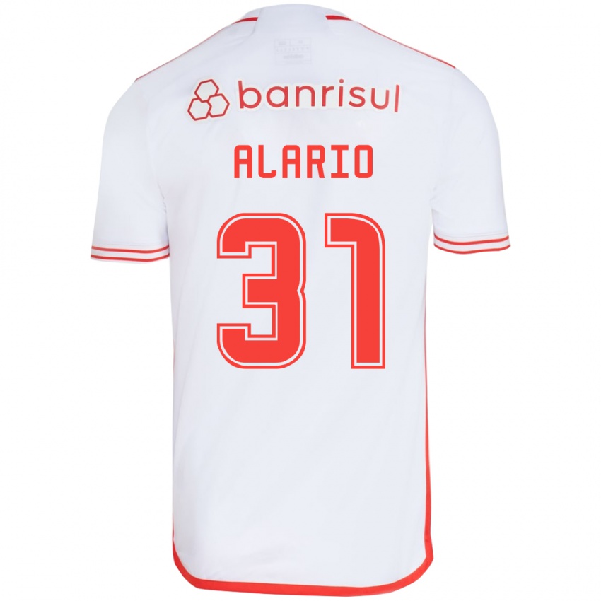 Homem Camisola Lucas Alario #31 Branco Vermelho Alternativa 2024/25 Camisa