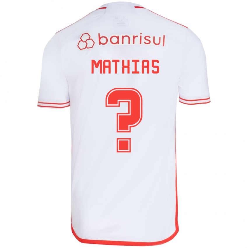 Homem Camisola Ricardo Mathias #0 Branco Vermelho Alternativa 2024/25 Camisa