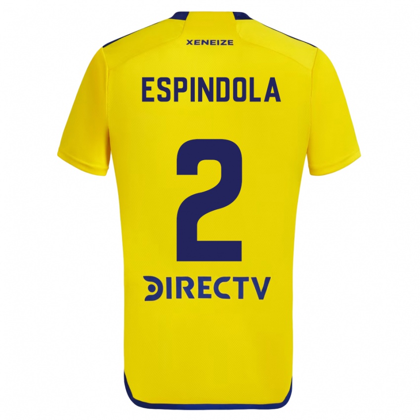 Homem Camisola Noelia Espindola #2 Amarelo Azul Alternativa 2024/25 Camisa