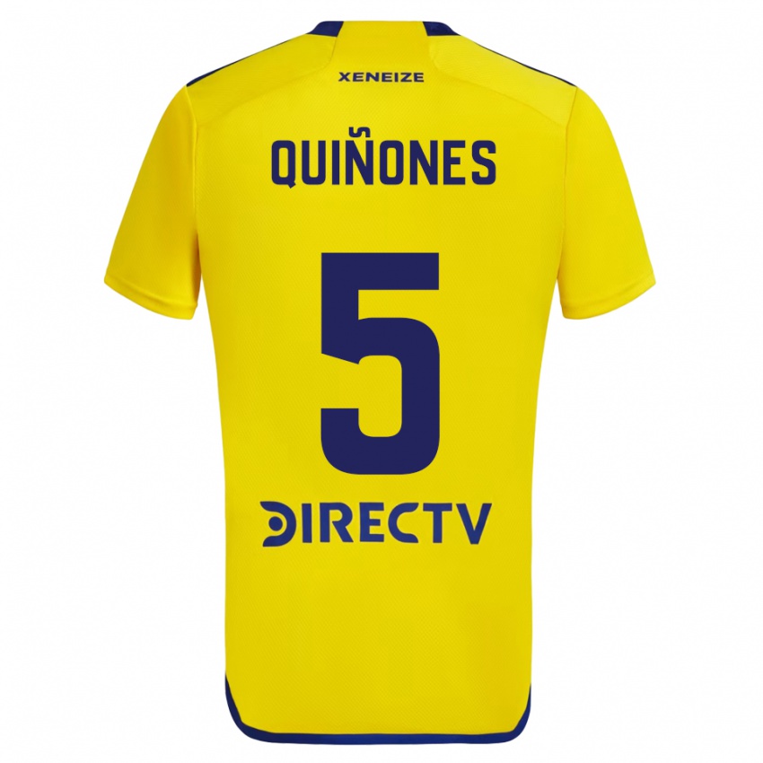 Homem Camisola Florencia Quinones #5 Amarelo Azul Alternativa 2024/25 Camisa