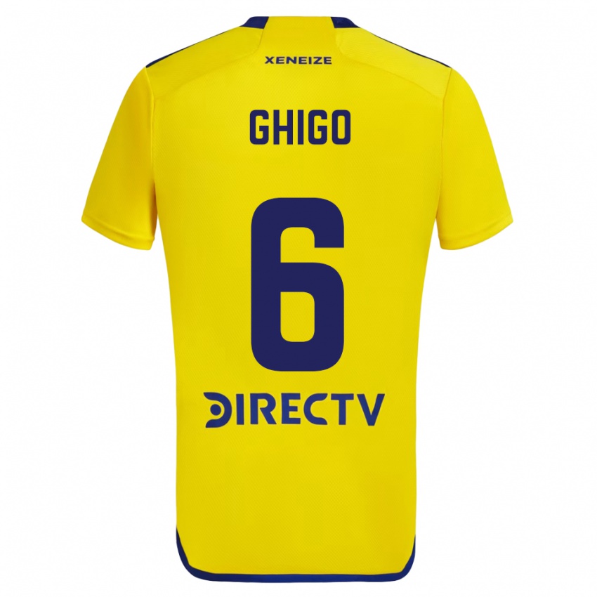 Homem Camisola Cecilia Ghigo #6 Amarelo Azul Alternativa 2024/25 Camisa