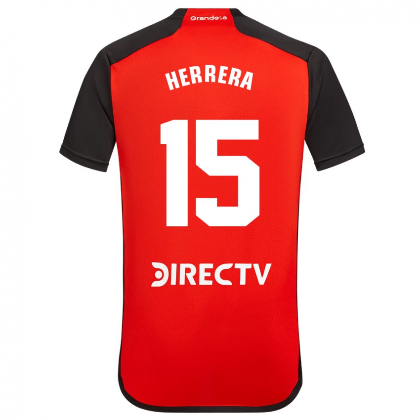 Homem Camisola Andrés Herrera #15 Vermelho Preto Branco Alternativa 2024/25 Camisa