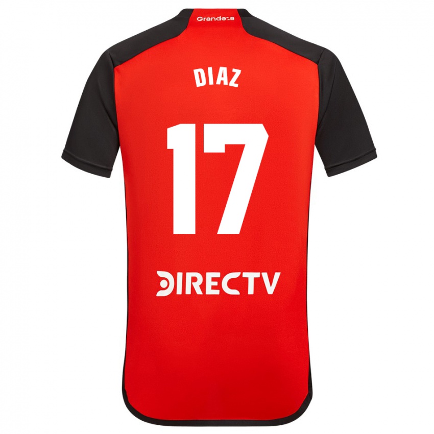 Homem Camisola Paulo Diaz #17 Vermelho Preto Branco Alternativa 2024/25 Camisa