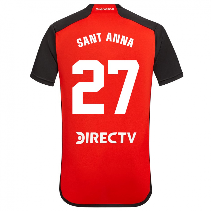 Homem Camisola Agustín Sant Anna #27 Vermelho Preto Branco Alternativa 2024/25 Camisa