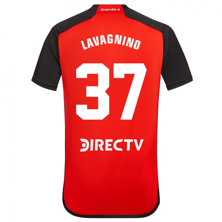 Homem Camisola Lucas Lavagnino #37 Vermelho Preto Branco Alternativa 2024/25 Camisa