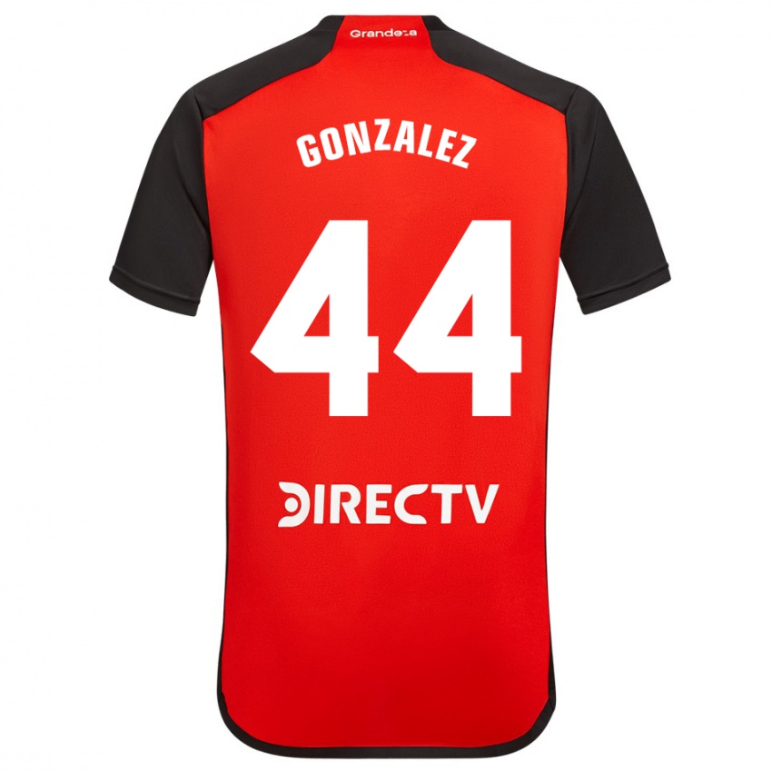 Homem Camisola Alexis González #44 Vermelho Preto Branco Alternativa 2024/25 Camisa