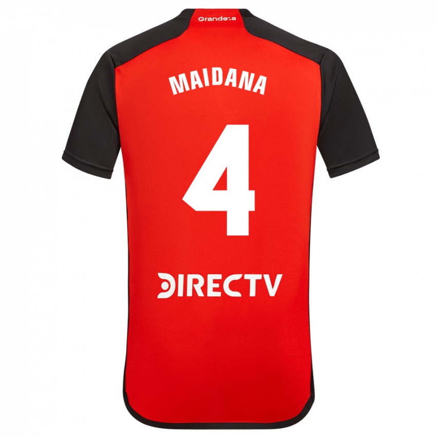 Homem Camisola Jonatan Maidana #4 Vermelho Preto Branco Alternativa 2024/25 Camisa